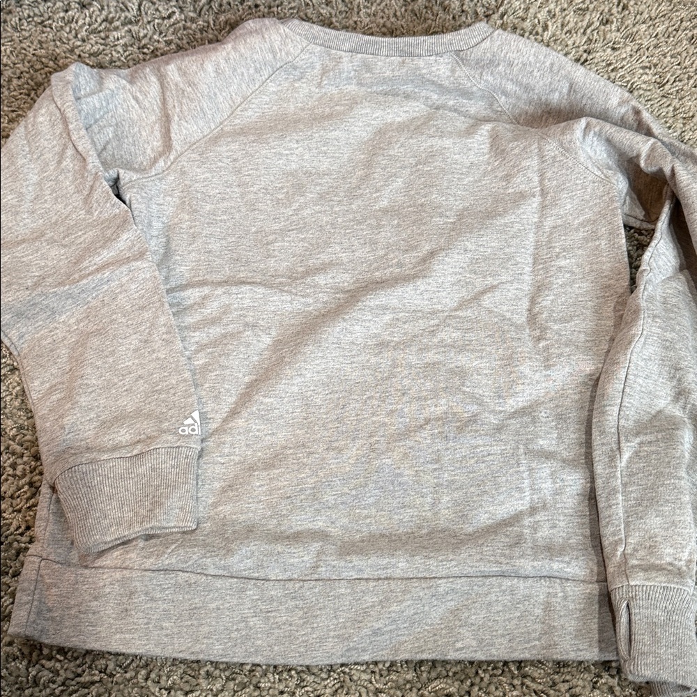 Adidas Gray Sweatshirt Girls (Large 12/14) - Picture 8 of 8